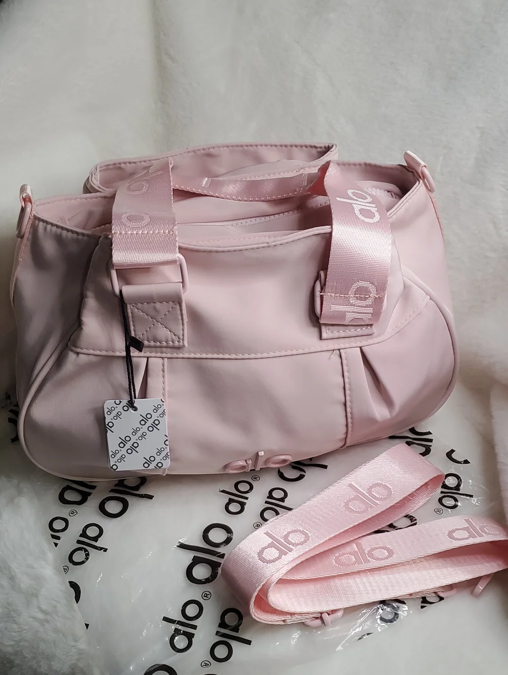 ALO Yoga Pink Quilted Strap Shoulder Bag